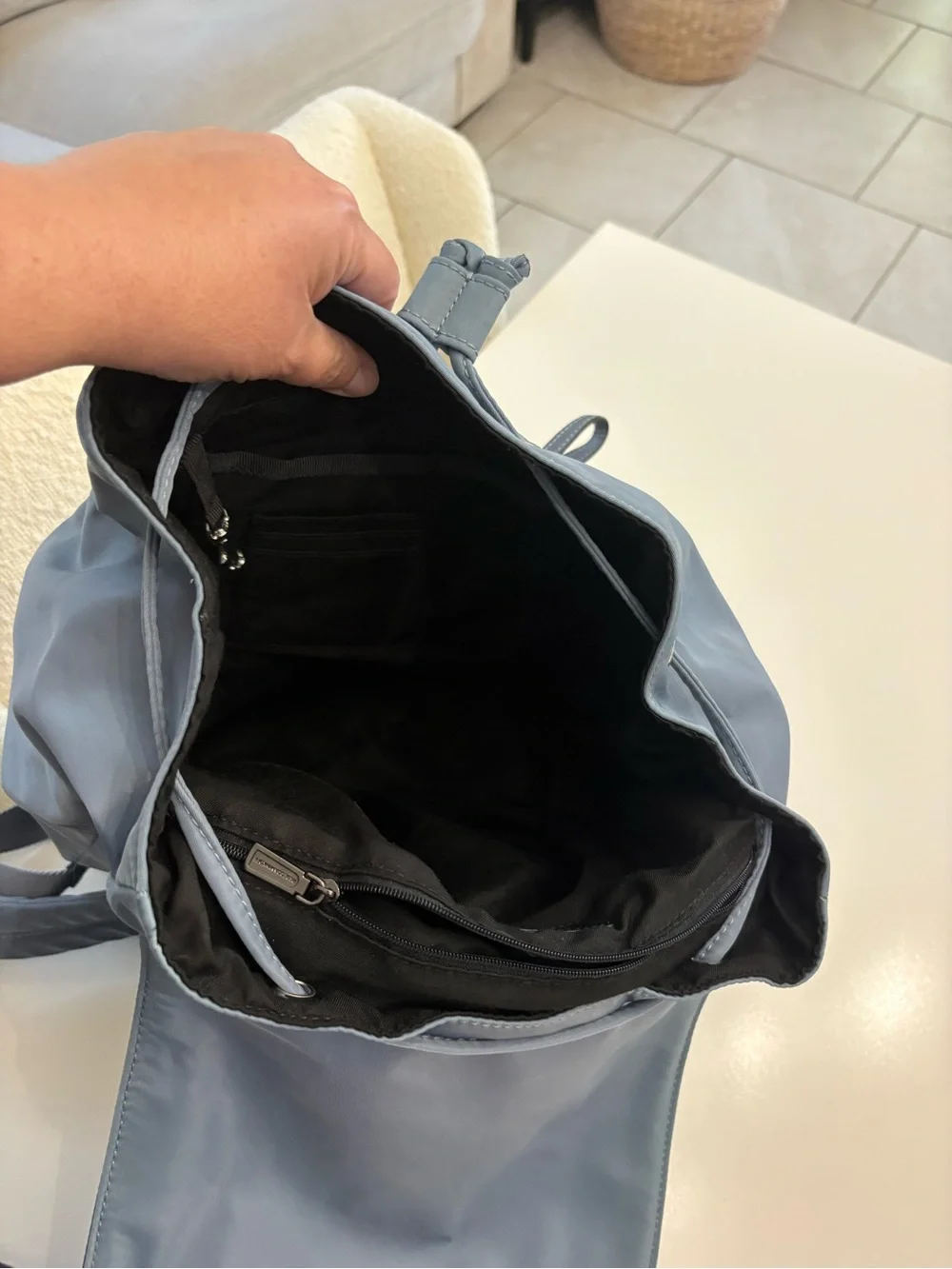 Rebecca Minkoff Bike Share Nylon Backpack Dusty Blue Utility Travel Bag